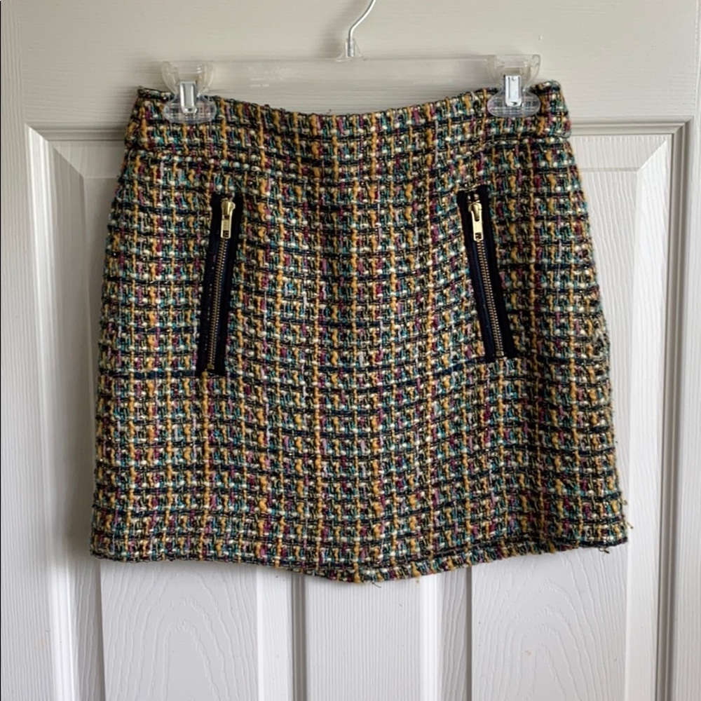 J. Crew tweed skirt multi color size 0